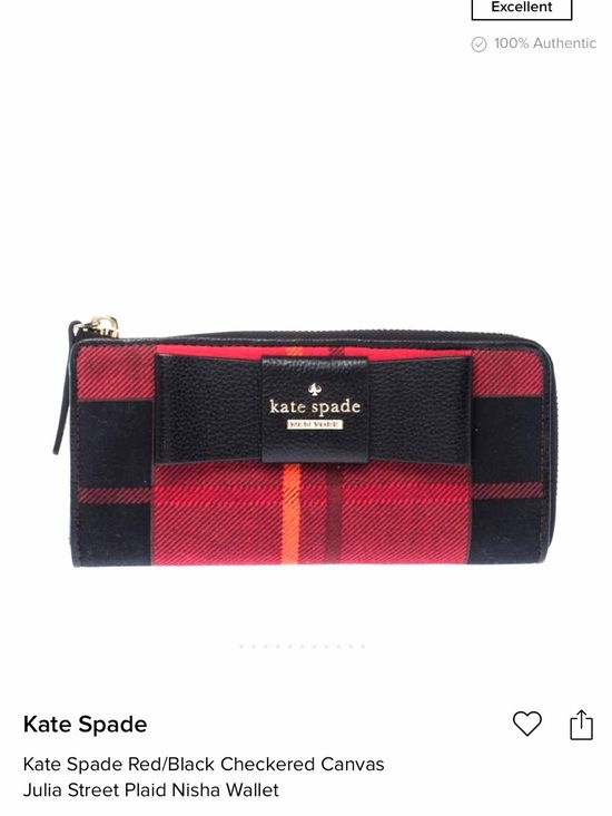 kate spade Handbags - Kate Spade Julia Street red Plaid Nisha Wallet with storybook lining & leather